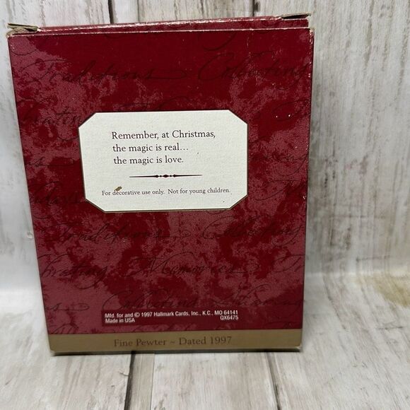 Vtg Pewter Sleigh Santa Hallmark Keepsake Ornament Our Christmas Together 1997 - Picture 2 of 4